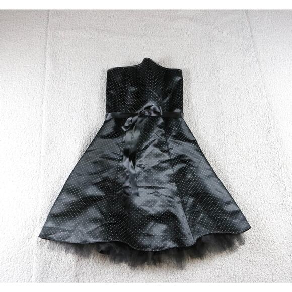 Jessica McClintock Dress Womens Xs Small Polka Dot Strapless Tule Vintage - Picture 1 of 7